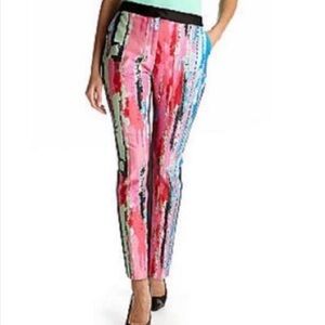 Women’s Isaac Mizrahi Soho Live Abstract Print Brushstroke Pattern Bold Pants 12